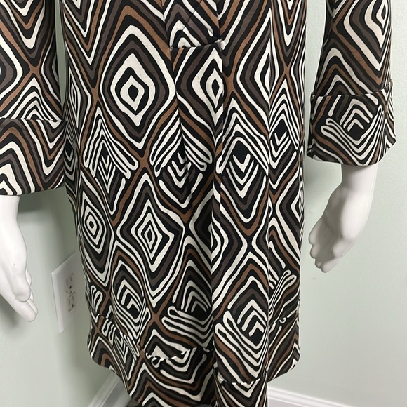 Diane Von Furstenberg Vintage Gaby Brown Diamond Geometric Silk Shift size 4 - Picture 4 of 8